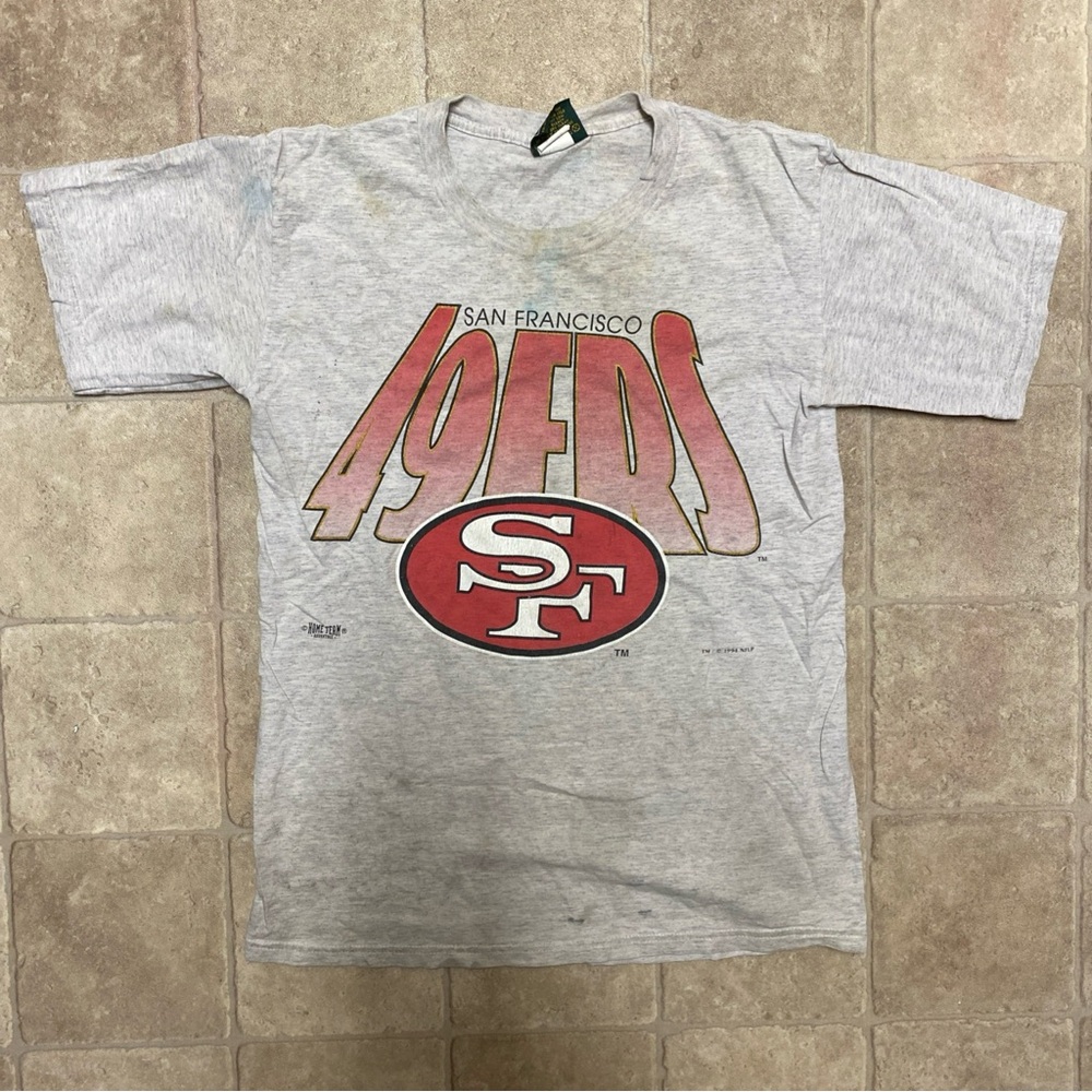 San Francisco 49ers VTG T-Shirt M Measurement Gray USA Made Single Stitch